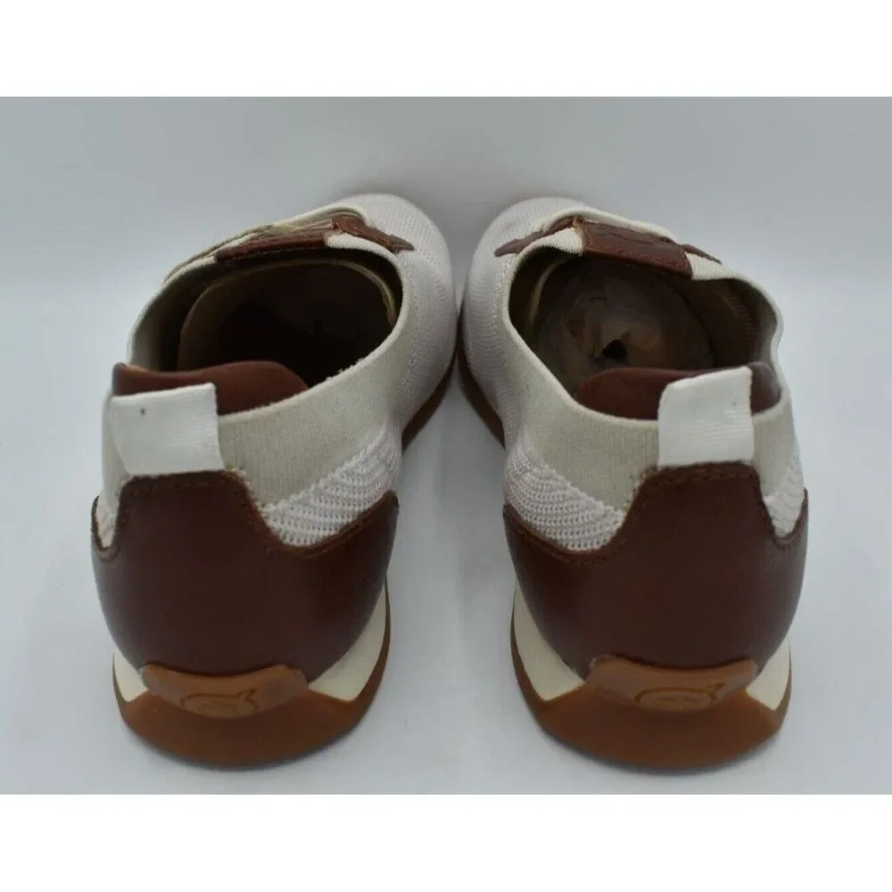 Born Mens Size 8.5 Barrett Leather Fabric Knit Slip‎ On Casual Sneakers Shoes